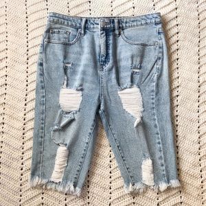 Wild Fable Denim Frayed Ripped Shorts Distressed